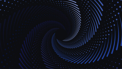 Fototapeta premium Abstract spiral simple mandala background. This minimalist spiral background can be used as a banner or website background. This dark blue color spinning flower is perfect for festival content create.