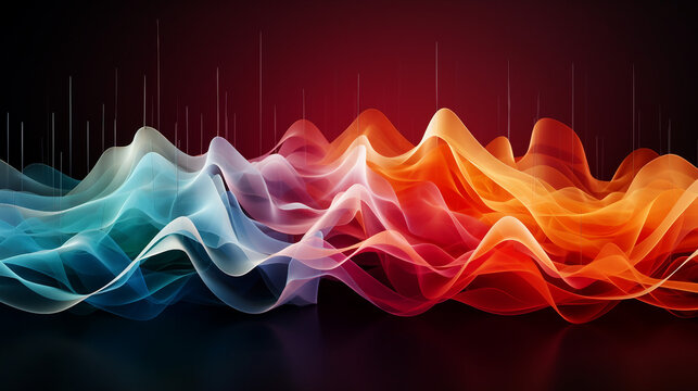 Graphical representation of the amplitude of different sound frequencies