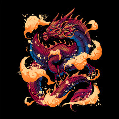 the monster dragon illustration premium vector