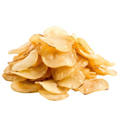 head of potato chips isolated on transparent background,transparency 