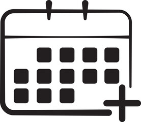 Calendar plus icon vector illustration. Medical appointment calendar symbol