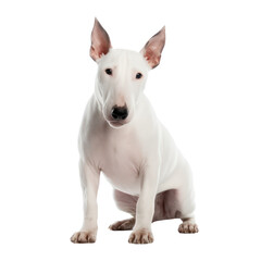 Miniature Bull Terrier dog isolated on transparent background,transparency  - obrazy, fototapety, plakaty