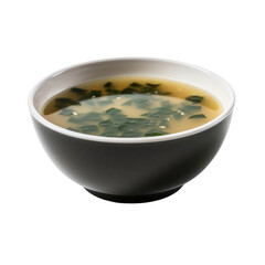 bowl of miso soup isolated on transparent background,transparency 