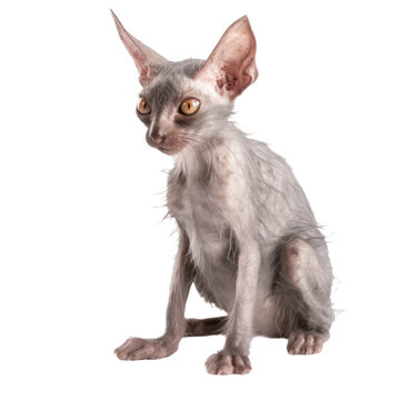 lykoi cat isolated on transparent background,transparency 