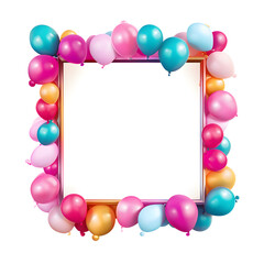 Balloon ornament frame isolated on a white background