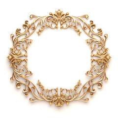 Delicate filigree ornament frame isolated on a white