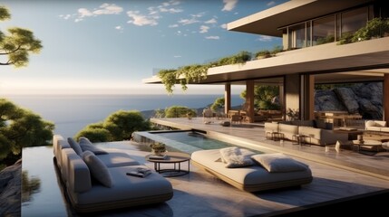 Luxury cliffside villa with ocean views.