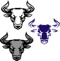 bull head silhouette and vector illustration design