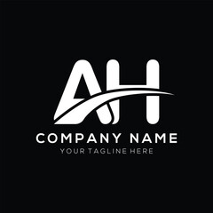 AH letter logo template elements. AH letter vector illustration logo design .