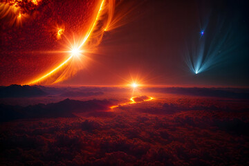 Beautiful Solar Flare Spectacle from a Distant Alien World Wallpaper or Background