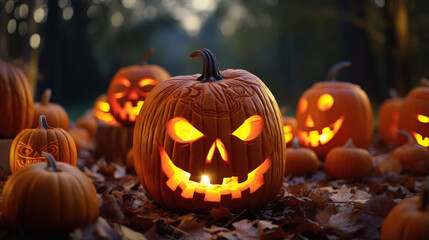 Group pumpkin carving
