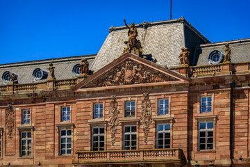 Fototapeta na wymiar Ornate buildings on Place Kleber on Grande Ile in Strasbourg, Alsace, France