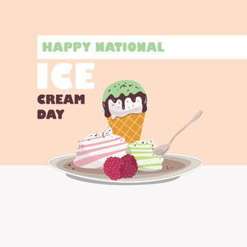 Ice cream day. Image of ice cream in a cone