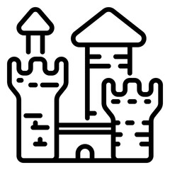 Castle icon, line icon style