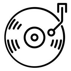 Vinyl icon, line icon style