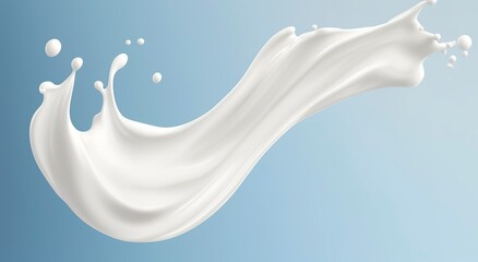 White milk splash isolated on background, liquid or Yogurt splash,  3d illustration. - obrazy, fototapety, plakaty