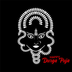 Durga Maa Face Illustration