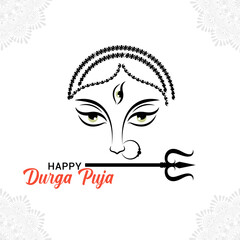 Durga Maa Face Illustration