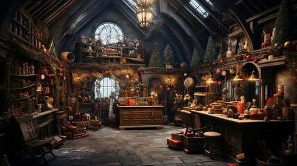 Interior of Santa Claus Toy Workshop