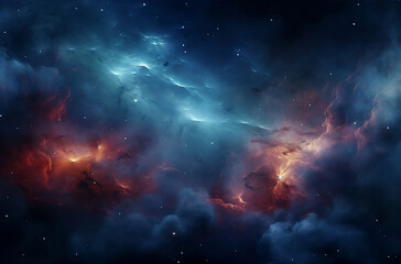 Celestial thunderstorm galactic nebula - obrazy, fototapety, plakaty
