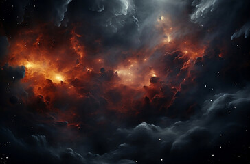 Celestial thunderstorm galactic nebula - obrazy, fototapety, plakaty