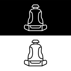 Car Seat Icon, Black And White Version Design Template
