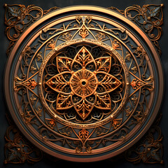Fototapeta na wymiar Intriguing mandala ornamental frame for a meditative feel
