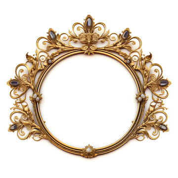 Regal crown ornament frame isolated on a white background