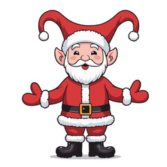 MARRY CHRISTMAS , HOLIDAY CHRISTMAS / Chimney Santa Claus - Cute and Fabulous Hipster Santa Claus Sticker Collection, Illustrated Vector Style, Isolated on a Transparent Background png (Generative Ai)