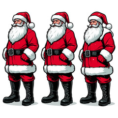 MARRY CHRISTMAS , HOLIDAY CHRISTMAS / Chimney Santa Claus - Cute and Fabulous Hipster Santa Claus Sticker Collection, Illustrated Vector Style, Isolated on a Transparent Background png (Generative Ai)