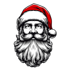 MARRY CHRISTMAS , HOLIDAY CHRISTMAS / Chimney Santa Claus - Cute and Fabulous Hipster Santa Claus Sticker Collection, Illustrated Vector Style, Isolated on a Transparent Background png (Generative Ai)