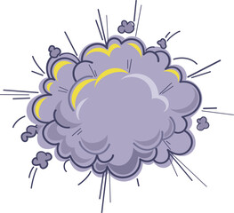 Cartoon Explosion, Cartoon dynamite or bomb explosion, fire set. Boom clouds and smoke elements for ui game design. Dangerous explosive detonation, atomic comics detonators for mobile animation, isola