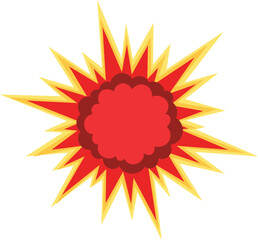 Cartoon Explosion, Cartoon dynamite or bomb explosion, fire set. Boom clouds and smoke elements for ui game design. Dangerous explosive detonation, atomic comics detonators for mobile animation, isola