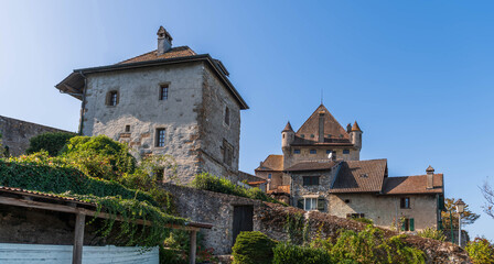 Fototapeta na wymiar Village of Yvoire, on the banks of Lake Geneva, in Haute Savoie, France