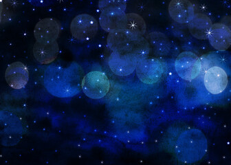 Nachthimmel mit Schnee / Sternen