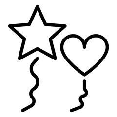Balloons icon, line icon style