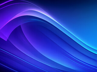 Abstract Blue & Purple Neon Waves Clean Background