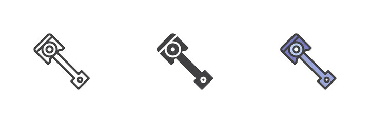 Car Piston different style icon set