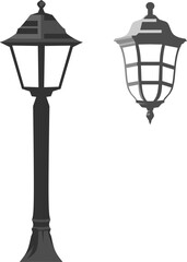 silhouette and vector illustration design of garden lights