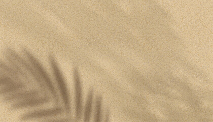 Sand texture background with palm leaves silhouette,Coconut leaf Shadow on Brown Sandy Beach,Vector top view Sand Surface,Backdrop background Wide Horizon Desert dune for Summer Product Presentation