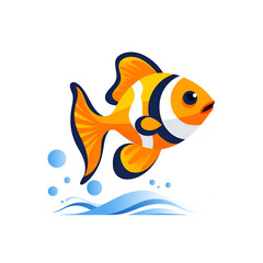 Clown Fish Vector Style Illustration Cartoon Style Logo White Background