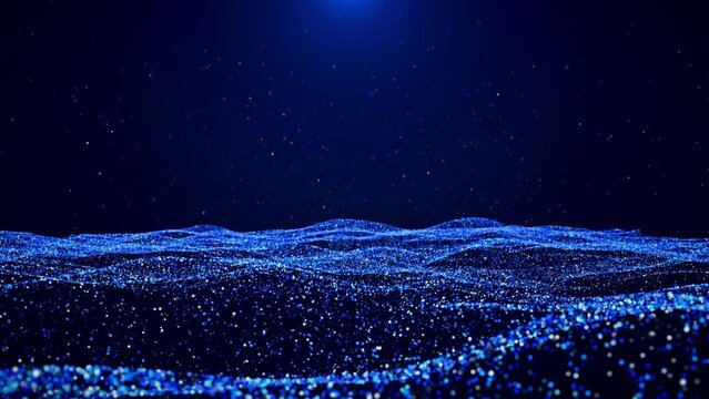 4K 3D Digital data stream matrix effect background. Deep tech technology background motion. Dark web sci fi flight through tech digital space light. Hi tech information flow in blockchain bigdata.