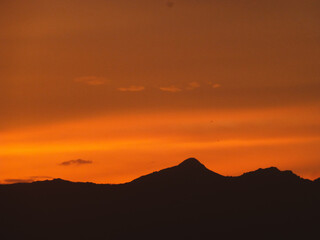 sunset over the mountains