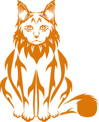 Mainecoon cat silhouette and vector illustration design