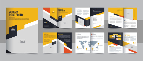 company portfolio design, Brochure template with modern concept and minimalist layout use for business profile and product catalog