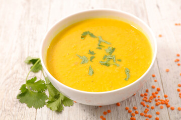 bowl of soup- Red lentil soup