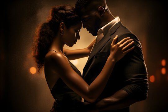 lady and man dancing, romantic, Semba, Tarraxinha, Ghetto Zouk, Coladeira, Bachata, Urban Kiz, Zouk Love, Kompa, Salsa, Bolero, Lambada, with generative AI