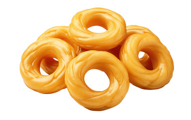 Fototapeta premium Rounded and Tasty Apply Rings on a Clear Surface or PNG Transparent Background.