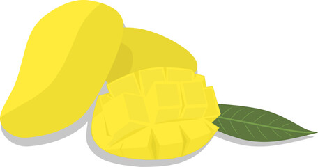 mango fruit silhouette and vector illustration design