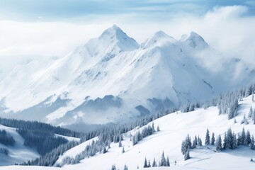 Obraz premium winter snowy mountain landscape